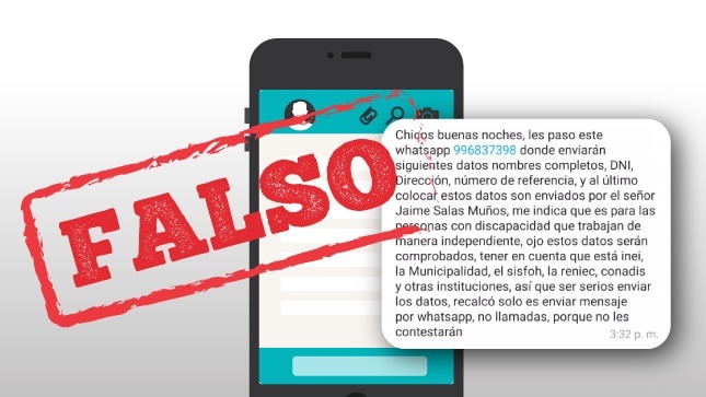 Comunicado sobre falsos mensajes vienen circulando a través de WhatsApp