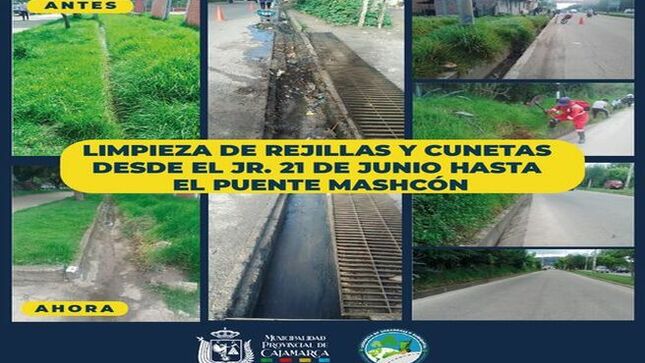📌La gerencia de Desarrollo Ambiental, a través de la subgerencia de Gestión Integral de Residuos Sólidos, realizó la limpieza de rejillas y cunetas del Jr. 21 de junio hasta el puente del río Mashcón.
📢Estos trabajos continúan en diferentes puntos de nuestra ciudad, para mantenerla limpia y ordenada.