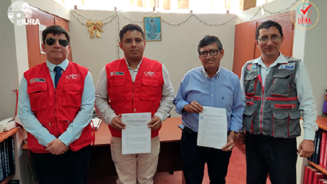 Representantes de UGEL Chulucanas y la dirección distrital de defensa publica de Piura del Ministerio de Justicia, firmaron convenio para la difusión de la Ley N° 30364