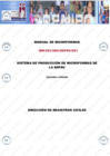 Vista preliminar de documento Manual de Microformas MM-003-DRC/SDPRC/001 “Sistema de Producción de Microformas de la SDPRC”, segunda versión