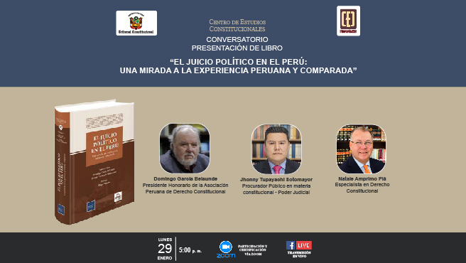 Conversatorio y presentación de libro “El juicio político en el Perú” organiza el CEC del TC