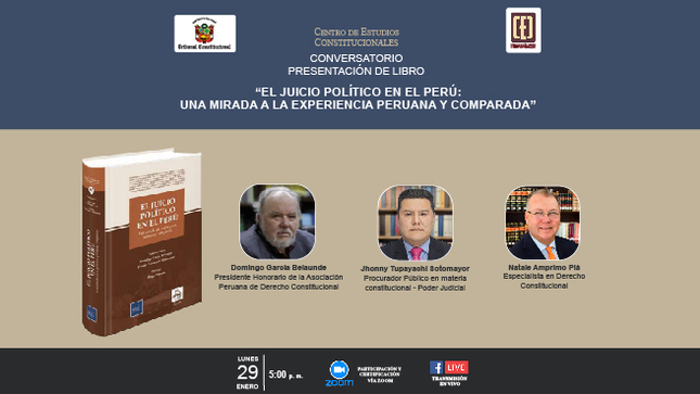 Conversatorio y presentación de libro “El juicio político en el Perú” organiza el CEC del TC