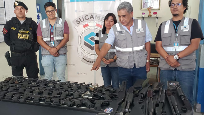 Arequipa: SUCAMEC incauta 50 armas de fuego a Empresa de Seguridad cuya armería no contaba con las condiciones mínimas