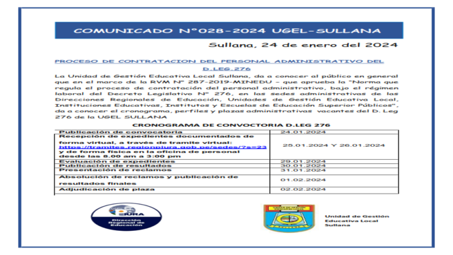 Comunicado N°028-2024