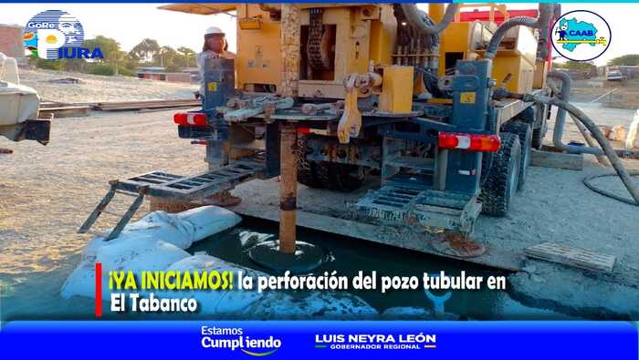 Trabajo en conjunto para la perforación del pozo del centro poblado el Tabanco.