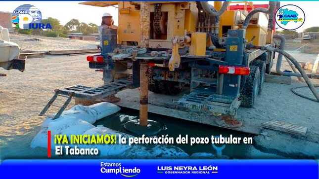 Trabajo en conjunto para la perforación del pozo del centro poblado el Tabanco.