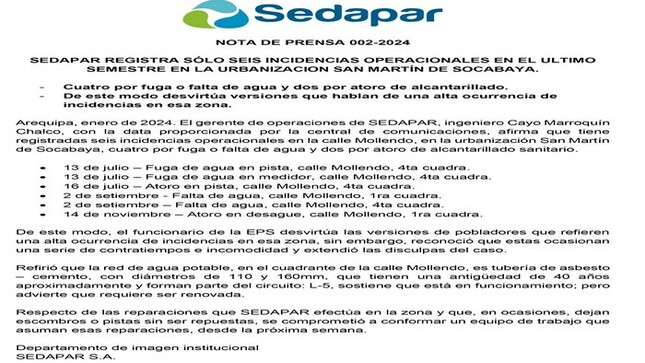 Nota de prensa 002-2024