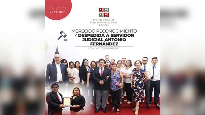 Corte del Callao realizó ceremonia de despedida y reconocimiento a servidor Antonio Fernández Mozaurieta