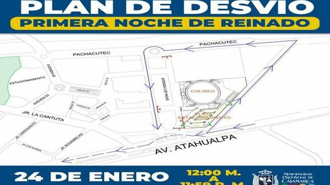 📌El ingreso vehicular será por el Jr. Wiracocha.  La calle del frontis del coliseo Qhapaq Ñan estará cerrada. 