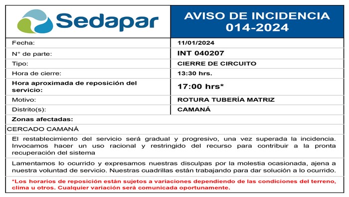 Incidencia 014-2024