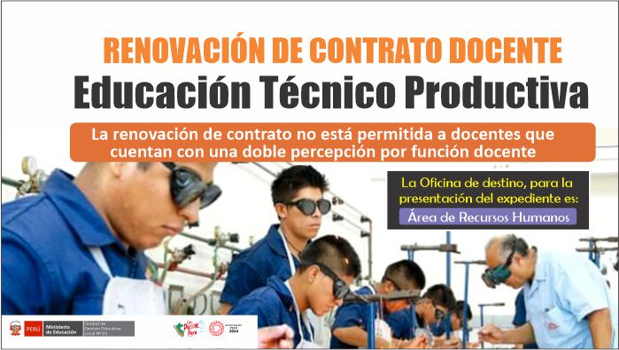 Renovación de contrato docente en educación técnico productiva para el año 2024