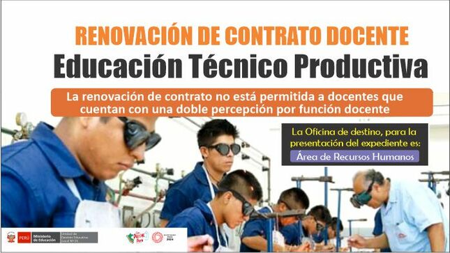 Renovación de contrato docente en educación técnico productiva para el año 2024