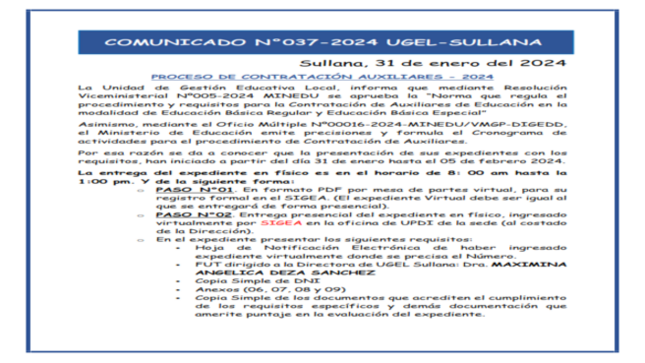 Comunicado Nº037-2024