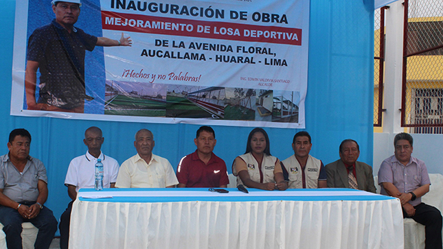 Ceremonia protocolar en inauguración del Minicomplejo Deportivo "Pablito Ubilla".