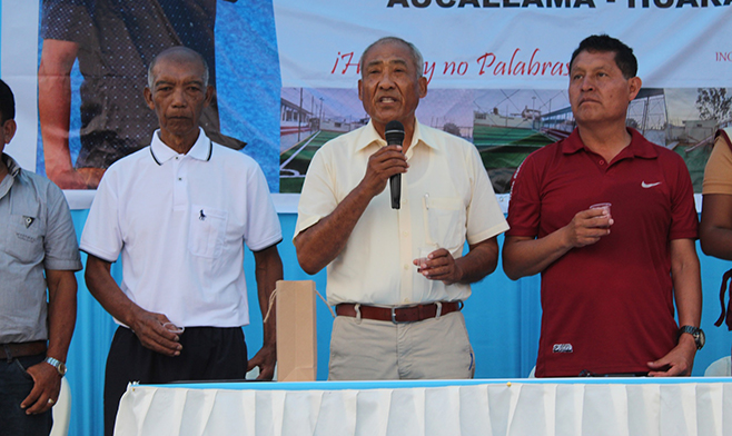 Inauguración de Minicomplejo Deportivo "Pablito Ubilla": brindis de honor.