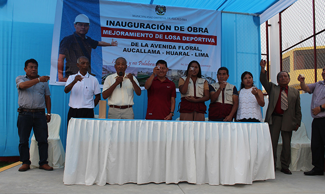 Inauguración de Minicomplejo Deportivo "Pablito Ubilla": brindis de honor.