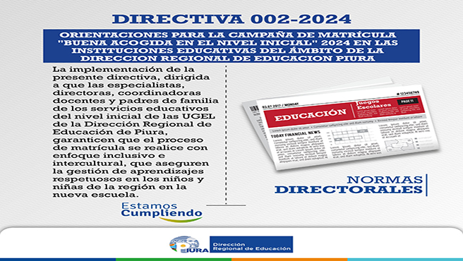 Directiva N.° 002-2024-GOB.REG-PIURA-DREP.DEB.D. 