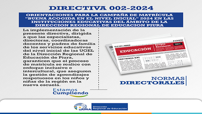 Directiva N.° 002-2024-GOB.REG-PIURA-DREP.DEB.D. 
