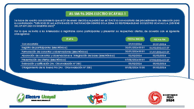 Proceso de Selección N.º AS-SM-96-2024-ELECTRO UCAYALI-1