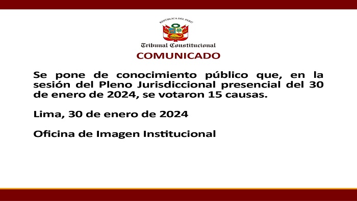 Comunicado 30 enero de 2024