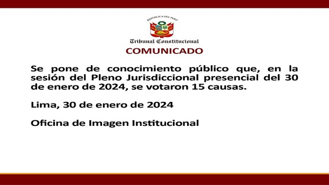 Comunicado 30 enero de 2024
