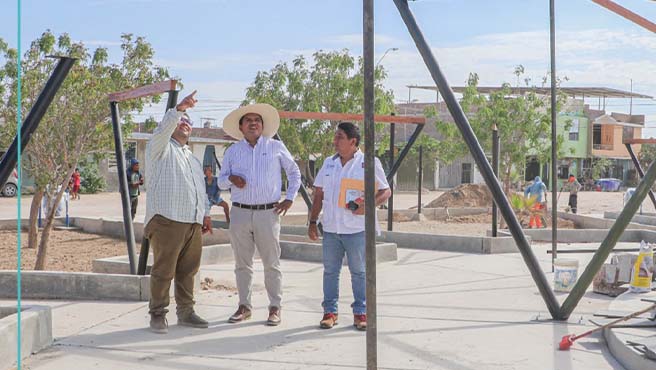 Cambio y esperanza en Paita: 60% de avance en la reconstrucción del parque A.H. Marko Jara II etapa