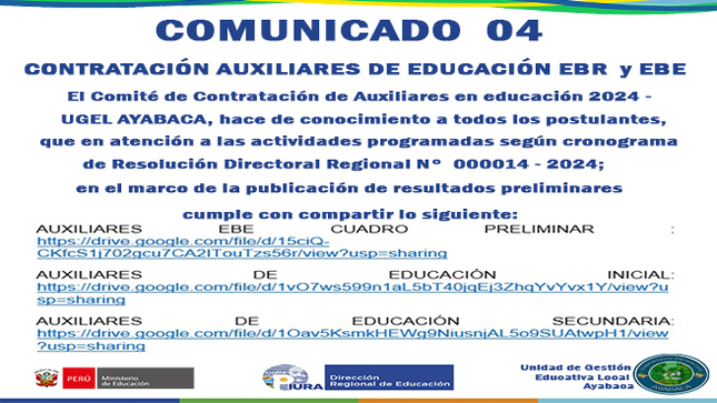 Cuadro de Méritos-Contratación Auxiliar
