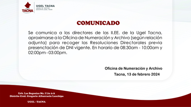 Archivo JPG de comunicado