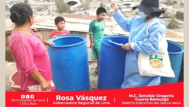 RIS Chilca Mala interviene viviendas para evitar la reproducción del zancudo que transmite el dengue.