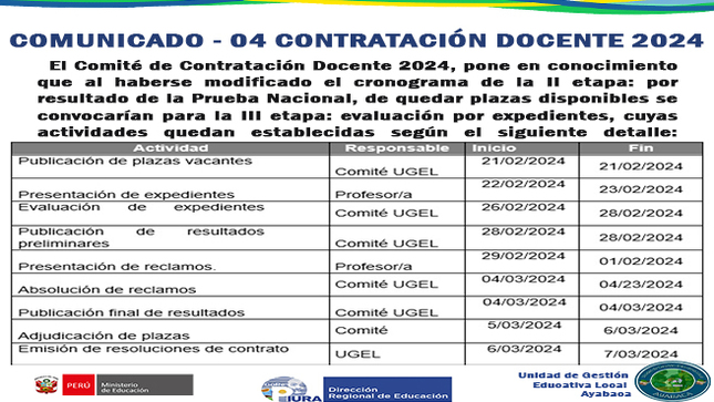 Comunicado Contrato Docente