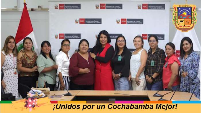 ¡SEGUIMOS AVANZANDO CON NUEVAS OPORTUNIDADES LABORALES!
#Gestión 2023-2026.
ALCALDESA MARLENY PILAR FIGUEROA ZUÑIGA, PARTICIPA EN LA REUNIÓN CON LA DIRECTORA DEL PROGRAMA LLAMKASUN PERÚ E INTEGRANTES DE LA ASOCIACIÓN DE ALCALDESAS DEL PERÚ.
Nuestra primera autoridad edil se reunio con la directora del programa " Llankasun Perú", Jessica Tumi y la asociación de alcaldesas del Perú, con la finalidad de seguir impulsando la generación de empleos temporales en sus distritos a través de financiamiento de actividades de intervención inmediata.