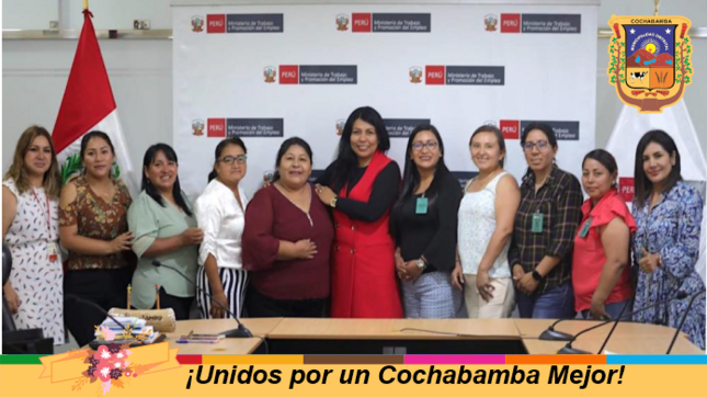 ¡SEGUIMOS AVANZANDO CON NUEVAS OPORTUNIDADES LABORALES!
#Gestión  2023-2026. 
ALCALDESA  MARLENY PILAR FIGUEROA ZUÑIGA, PARTICIPA EN LA REUNIÓN CON LA DIRECTORA DEL PROGRAMA LLAMKASUN PERÚ E INTEGRANTES  DE LA ASOCIACIÓN DE  ALCALDESAS DEL PERÚ.

Nuestra primera autoridad edil se reunio con la directora del programa " Llankasun Perú", Jessica  Tumi y la asociación  de alcaldesas del Perú, con la finalidad  de seguir  impulsando la generación  de empleos  temporales  en sus distritos  a través   de  financiamiento  de actividades  de intervención  inmediata.