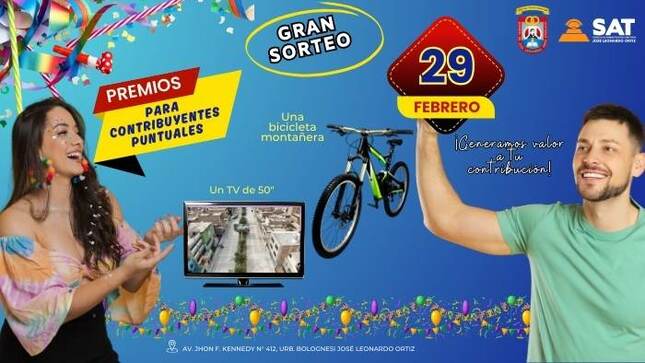 Flyer promocional del sorteo 