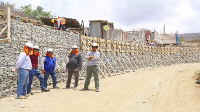 Trabajos de prevención en quebrada San Cristóbal