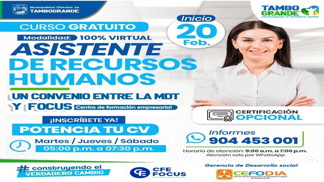 Curso gratuito de asistente de recursos humanos