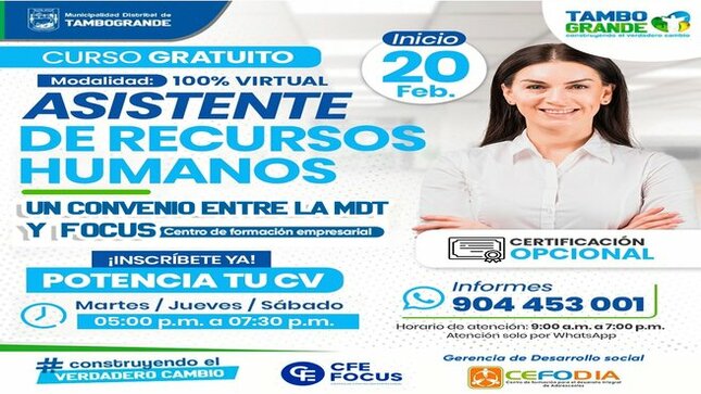 Curso gratuito de asistente de recursos humanos