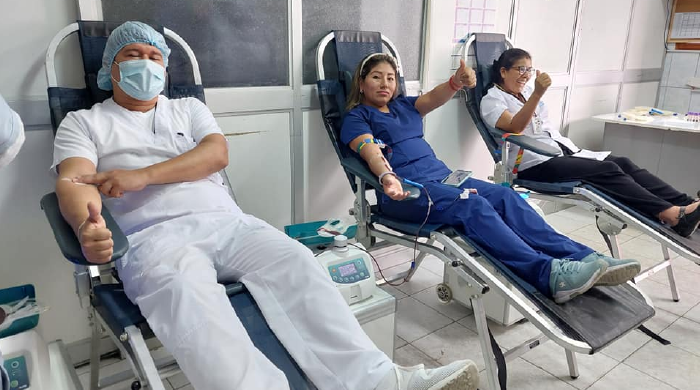 fotografia de donantes de sangre