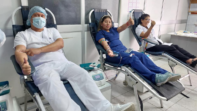 fotografia de donantes de sangre