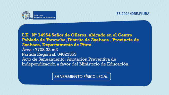 Comunicado N° 33-2024/DRE.PIURA