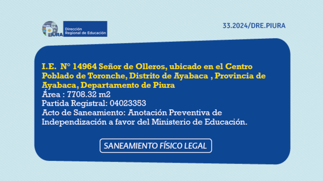 Comunicado N° 33-2024/DRE.PIURA