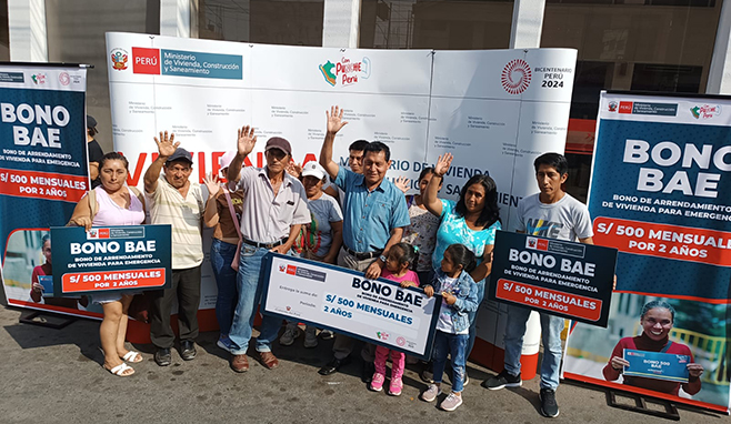 Diecinueve familias aucallaminas reciben el Bono de Arrendamiento de Vivienda para Emergencias -BAE.