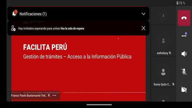 Capacitación Virtual de Gestión de Trámites con Facilita Perú