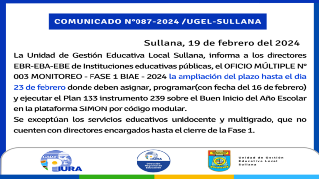 Comunicado Nº087-2024