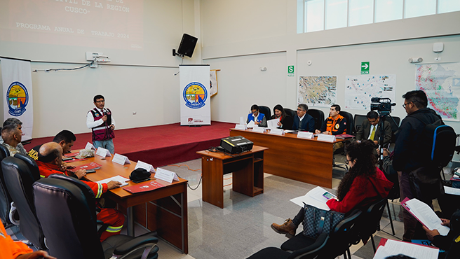 Presidenta de la Corte de Cusco participó en la primera reunión de la Plataforma Regional de Defensa Civil de la Región Cusco