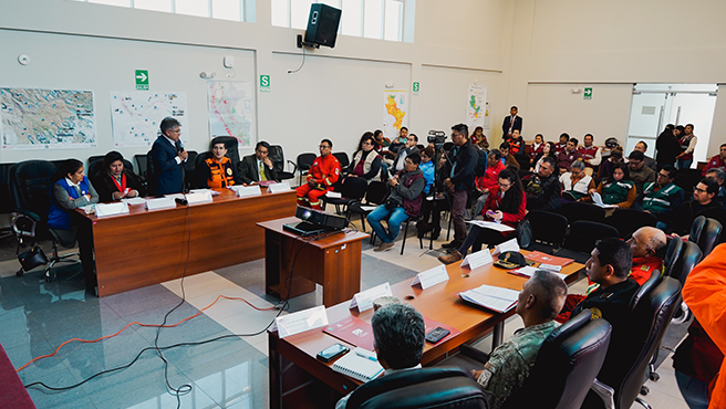 Presidenta de la Corte de Cusco participó en la primera reunión de la Plataforma Regional de Defensa Civil de la Región Cusco