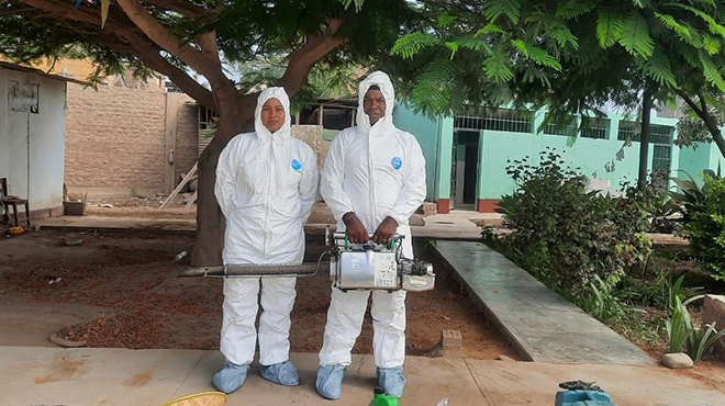 Municipalidad de Aucallama inicia plan de fumigación y desinfección en Instituciones Educativas.