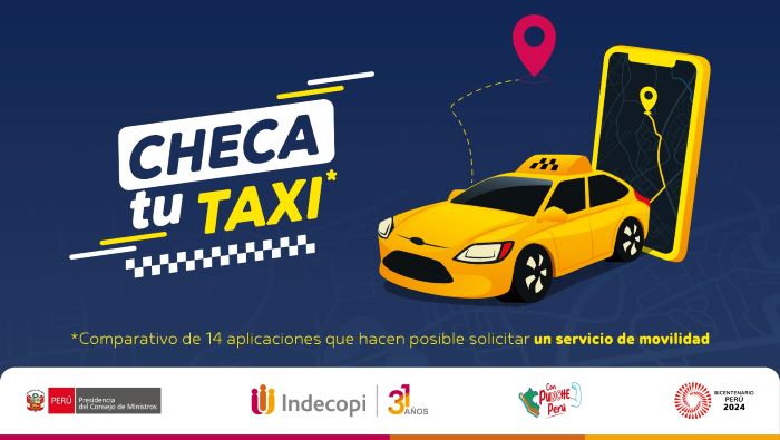 El Indecopi presenta versión actualizada de la guía interactiva ‘Checa tu taxi’ para usuarios de este servicio por aplicación 
