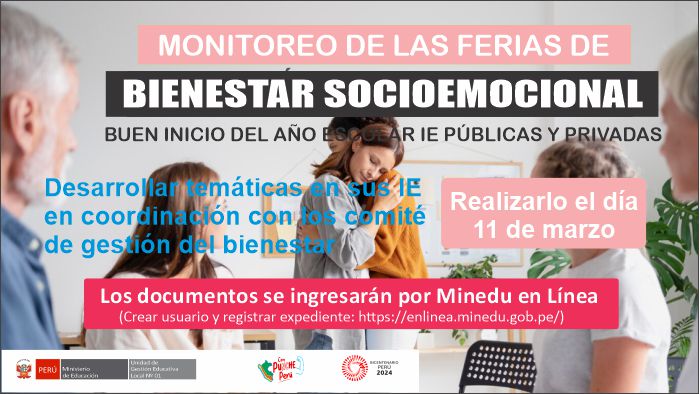 Directores realizar la Feria de Bienestar socioemocional para el Inicio del Buen Año Escolar en las IE públicas