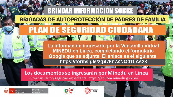 Se solicita información de las BAPE 2024 y el Plan de Seguridad Ciudadana 2024 de las IE públicas de Ugel Uno