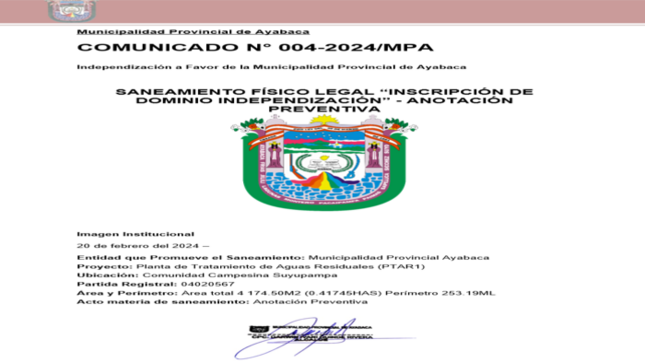 COMUNICADO 04